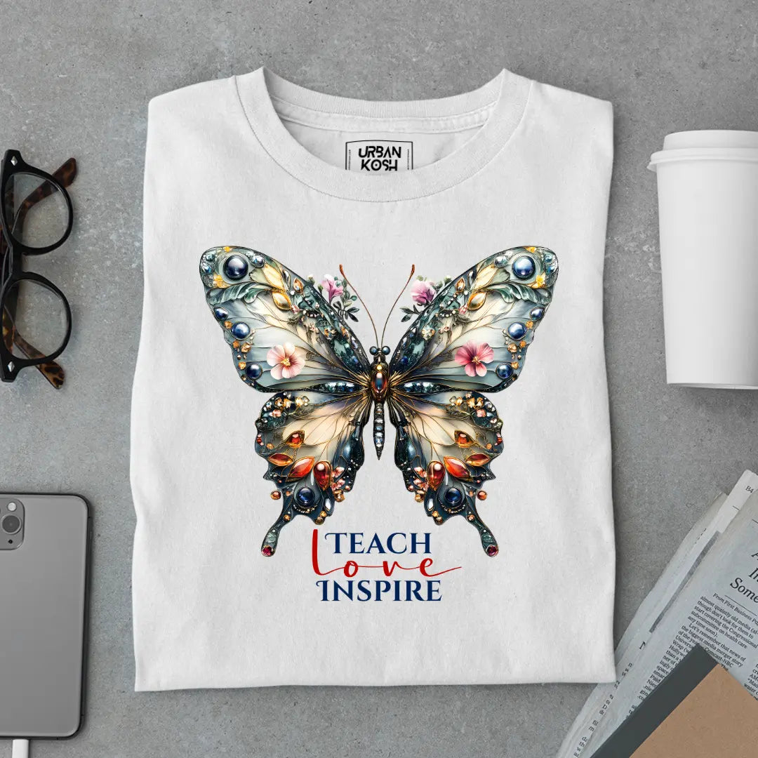 Teach Love Inspire Premium Butterfly T-Shirt for Women