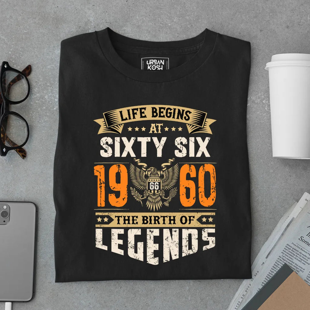 Life Begins at 66, 1960 The Birth of Legends Premium T-shirt