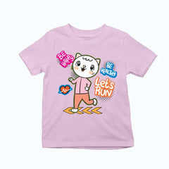 Happy Healthy Jogging Cat Exclusive T-shirt for Kids