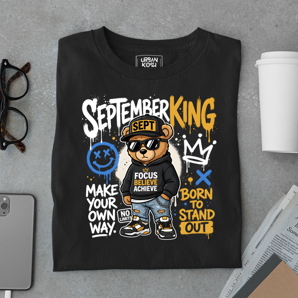 September King Teddy Bear Graphic T-Shirt