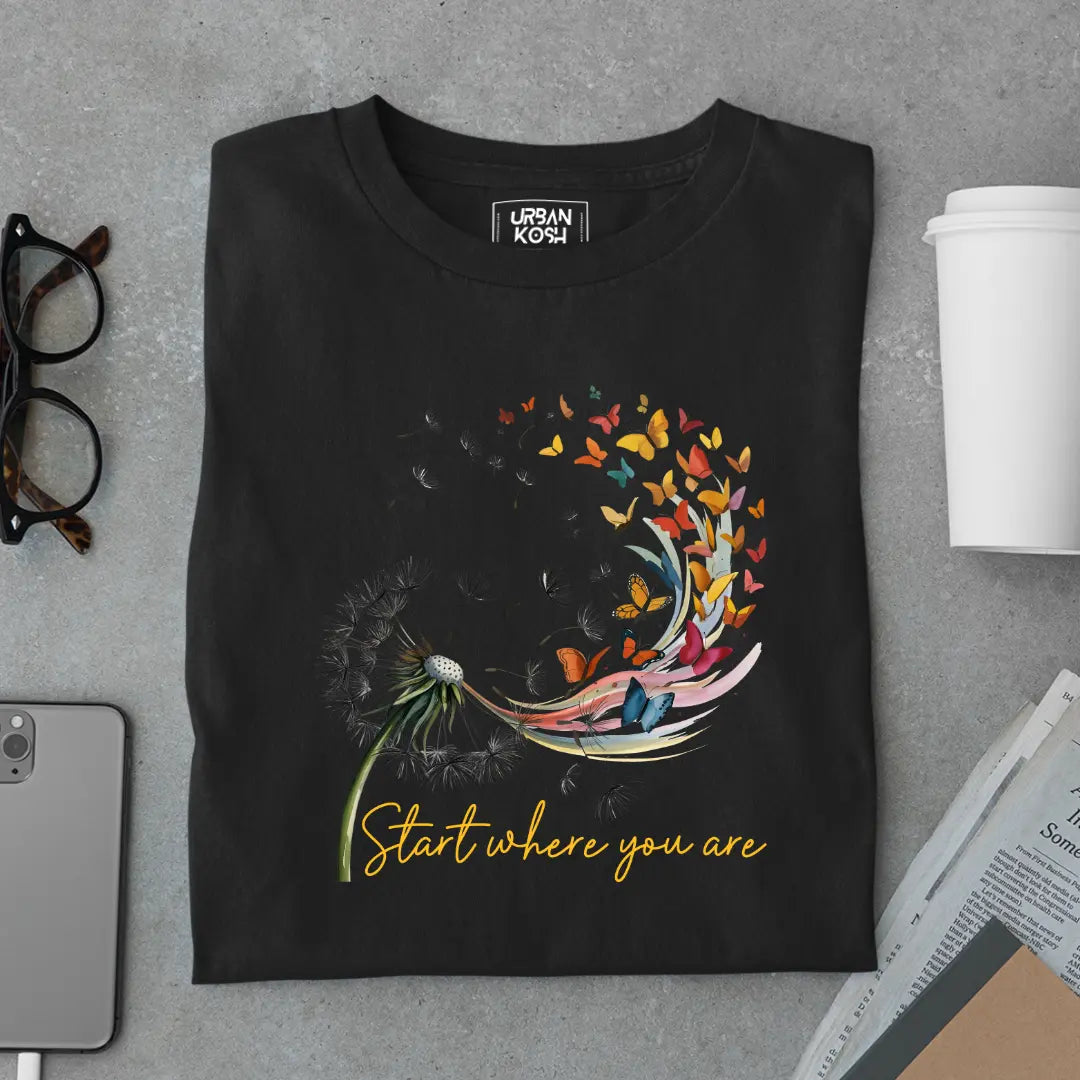 Start Where You Are - Premium Butterfly T-Shirt for Women