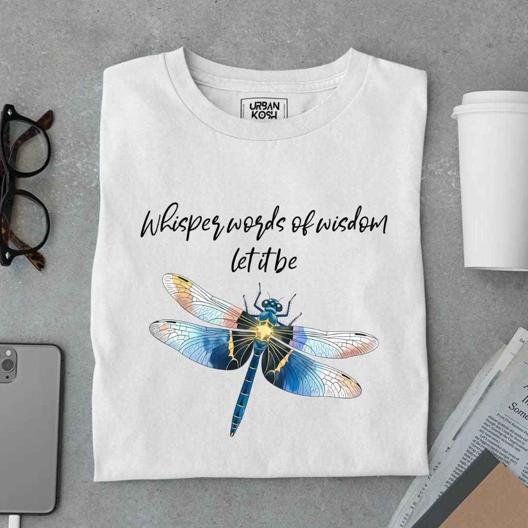 Whisper Words of Wisdom Let It Be Premium Butterfly T-Shirt for Women