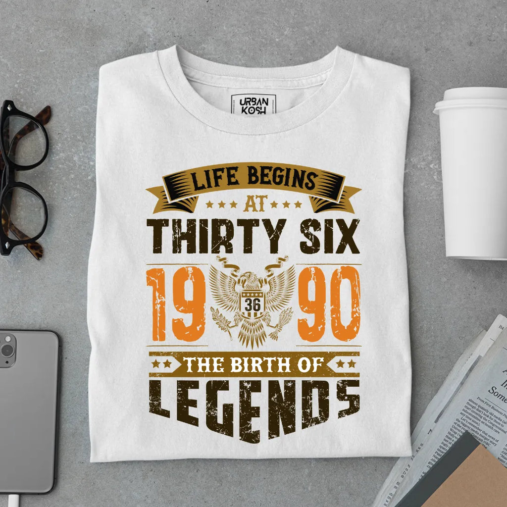 Life Begins at 36, 1990 The Birth of Legends Premium T-shirt