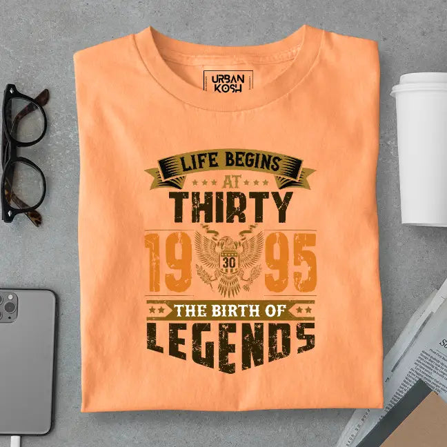 Life Begins at 30, The Birth of Legends Premium Unisex Birthday T-shirt