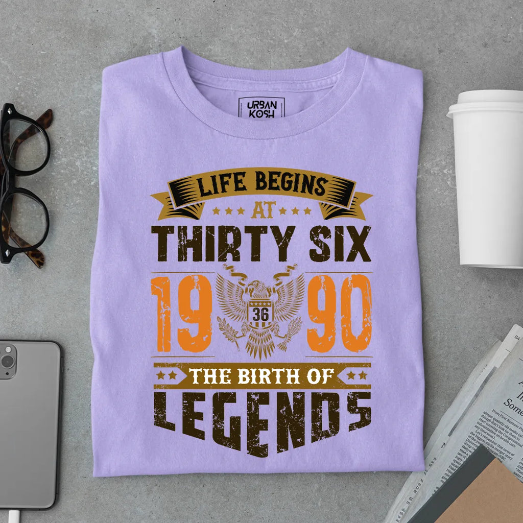 Life Begins at 36, 1990 The Birth of Legends Premium T-shirt