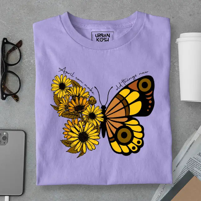 Butterfly of April Exclusive Premium Birthday T-Shirt for Women