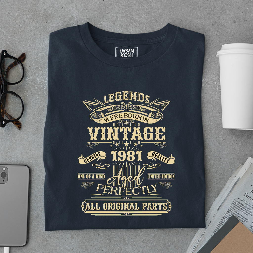 Legends Were Born in Vintage 1981 Premium Unisex T-Shirt