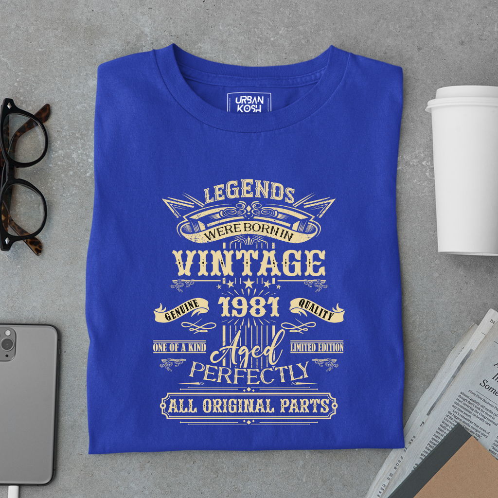Legends Were Born in Vintage 1981 Premium Unisex T-Shirt