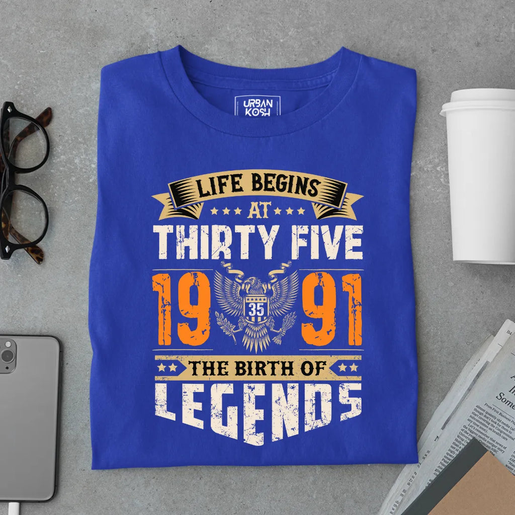 Life Begins at 35, 1991 The Birth of Legends Premium T-shirt