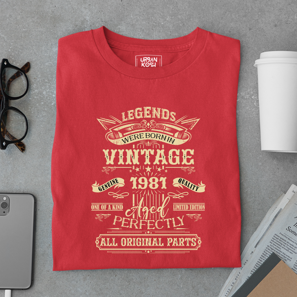 Legends Were Born in Vintage 1981 Premium Unisex T-Shirt