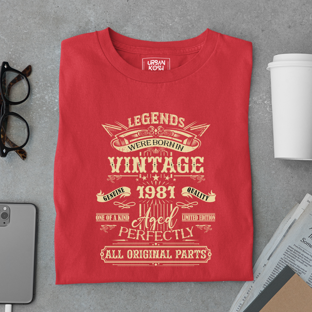 Legends Were Born in Vintage 1981 Premium Unisex T-Shirt