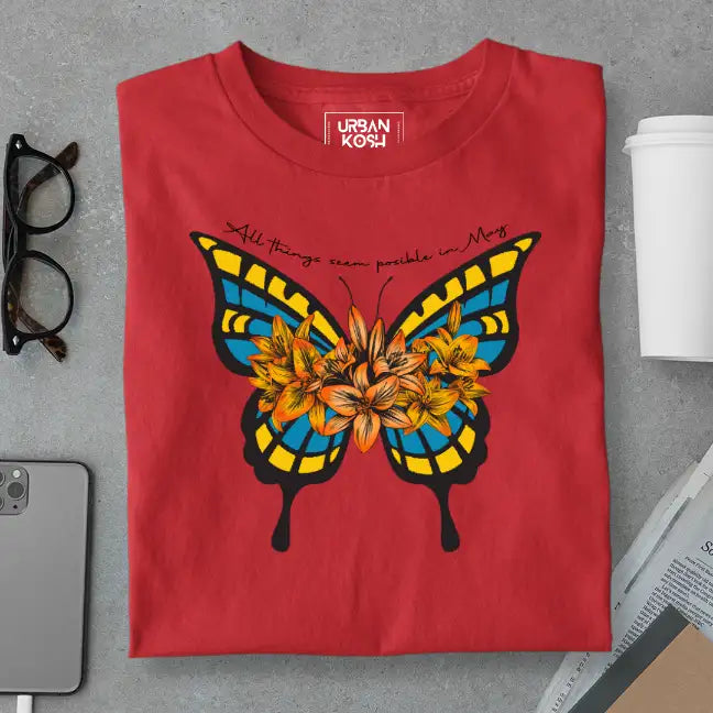 Butterfly of May Exclusive Premium Birthday T-Shirt for Women