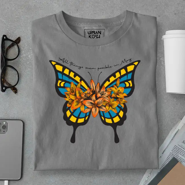Butterfly of May Exclusive Premium Birthday T-Shirt for Women
