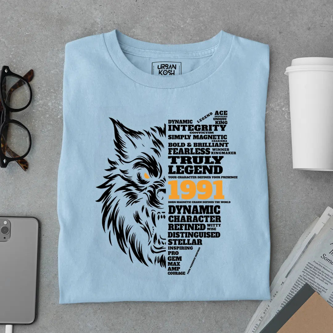 Wolf Born in 1991 Truly Legend Premium Unisex T-Shirt