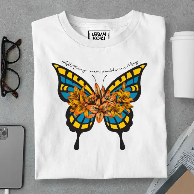 Butterfly of May Exclusive Premium Birthday T-Shirt for Women