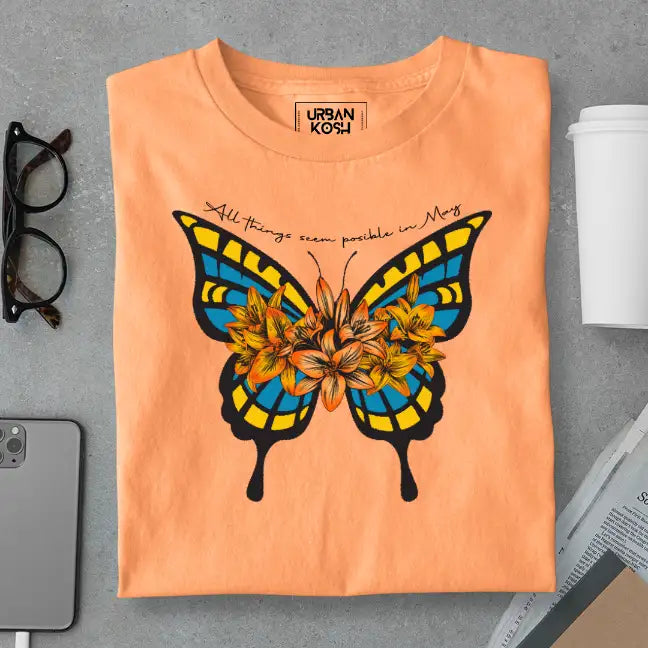 Butterfly of May Exclusive Premium Birthday T-Shirt for Women