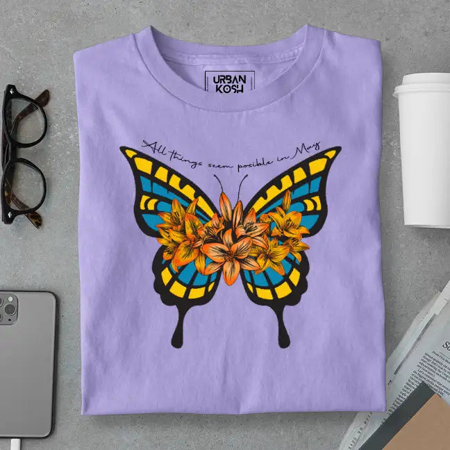 Butterfly of May Exclusive Premium Birthday T-Shirt for Women