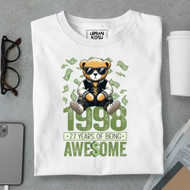 Teddy 1998, 27 Years of Being Awesome Premium Birthday T-Shirt