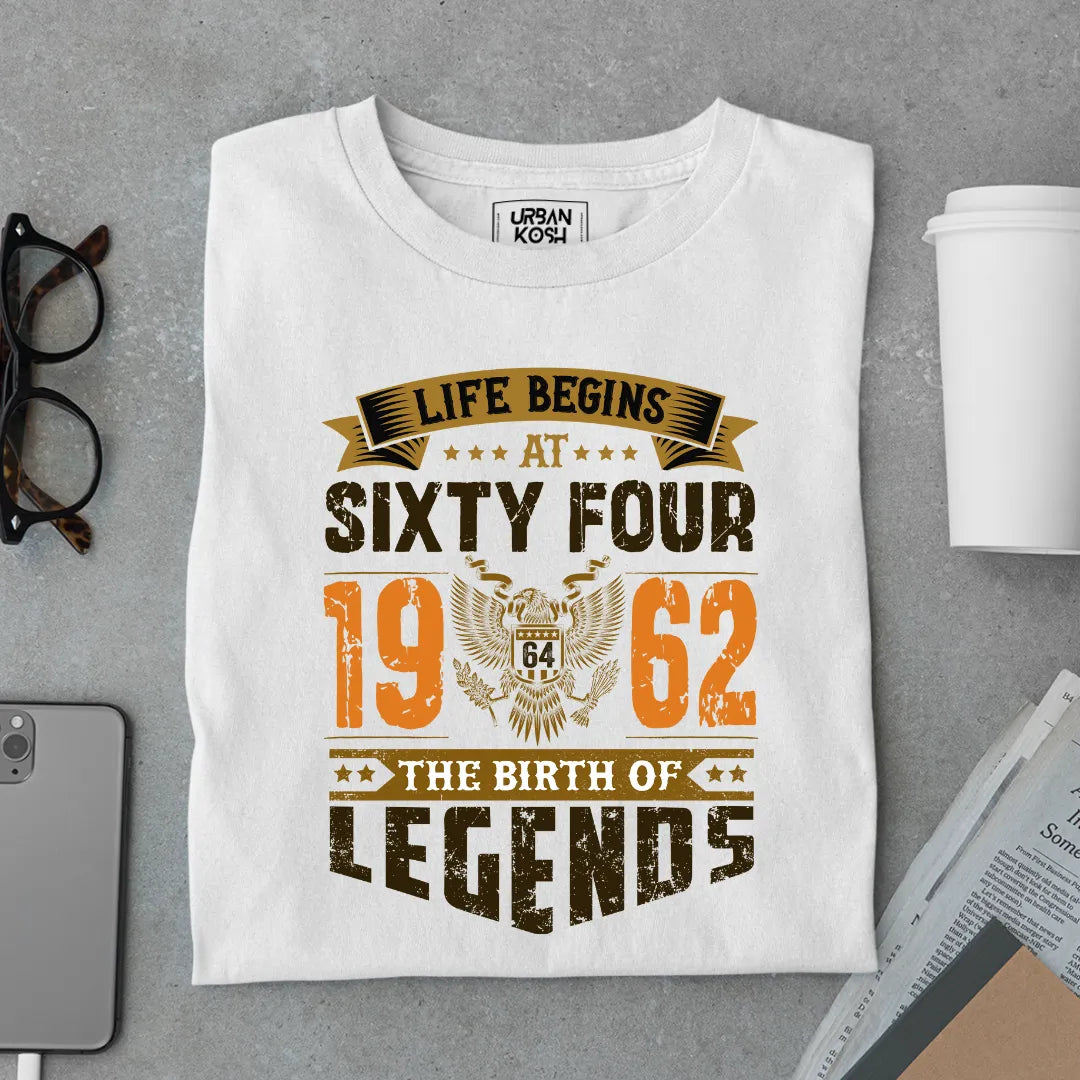 Life Begins at 64, 1962 The Birth of Legends Premium T-shirt