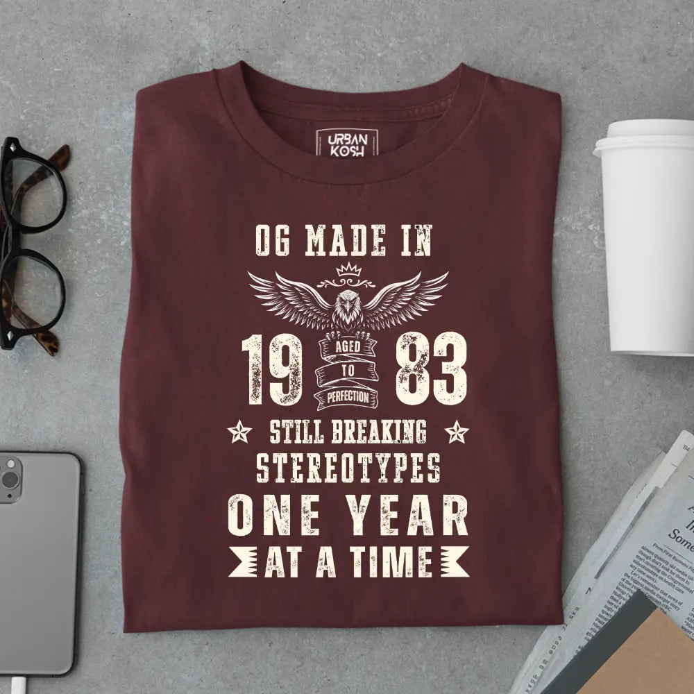 OG Made in 1983 – Still Breaking Stereotypes Premium Birthday T-Shirt