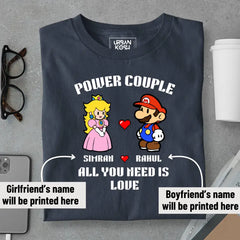 [Personalised] Power Couple Romantic Couple T-Shirt – Valentine’s Day Special