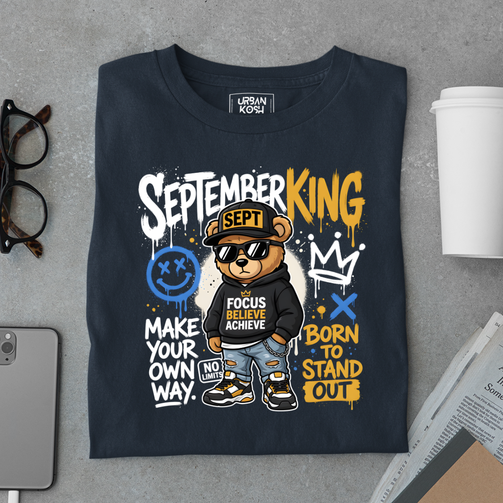 September King Teddy Bear Graphic T-Shirt