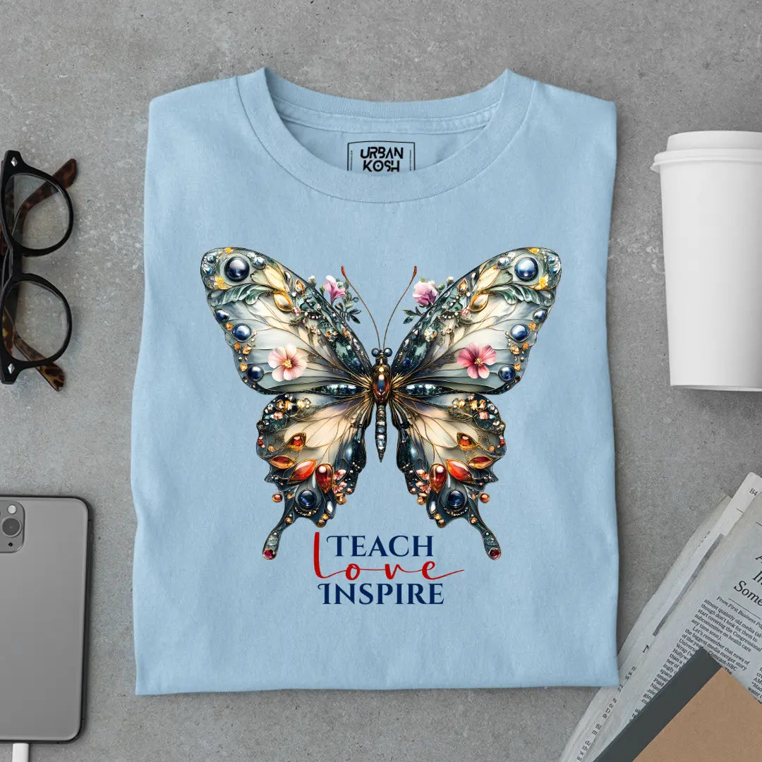 Teach Love Inspire Premium Butterfly T-Shirt for Women