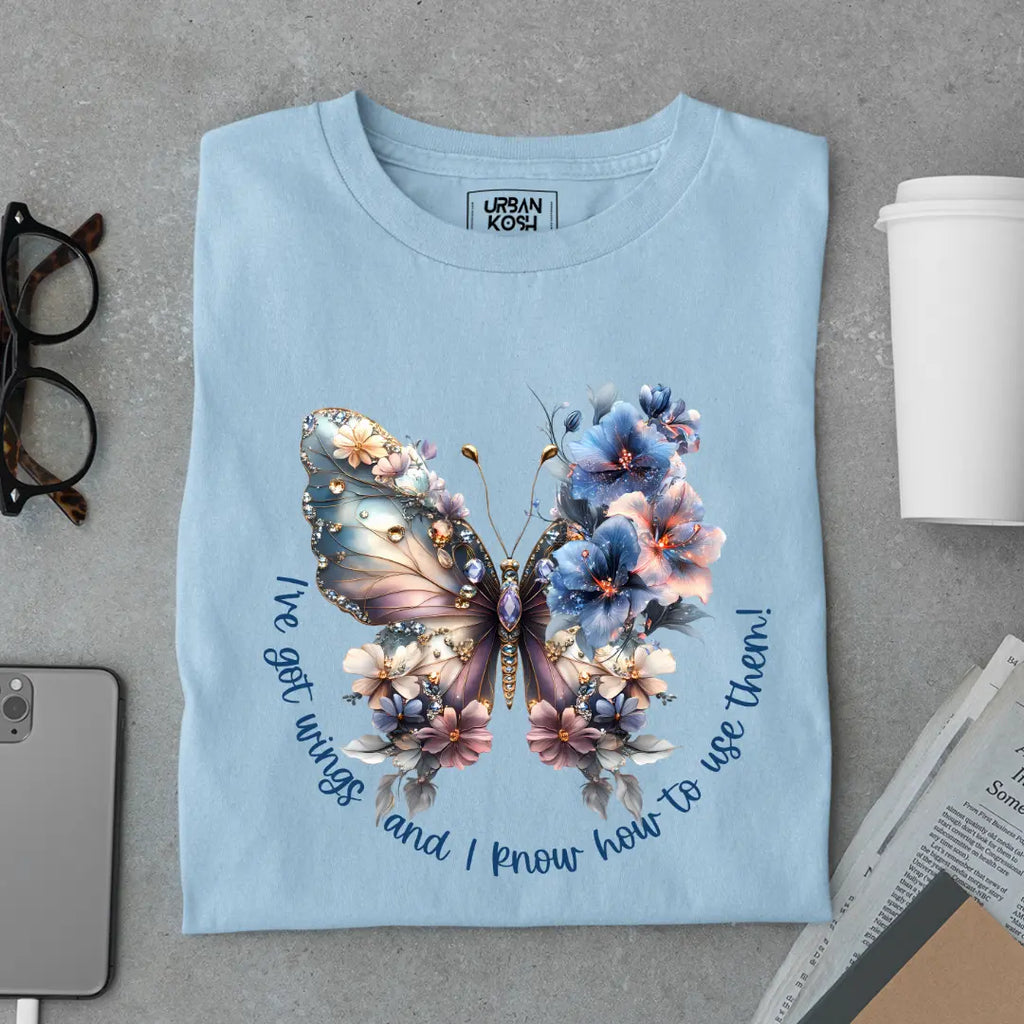 I've Got Wings and I Know How to Use Them Premium Butterfly T-Shirt for Women