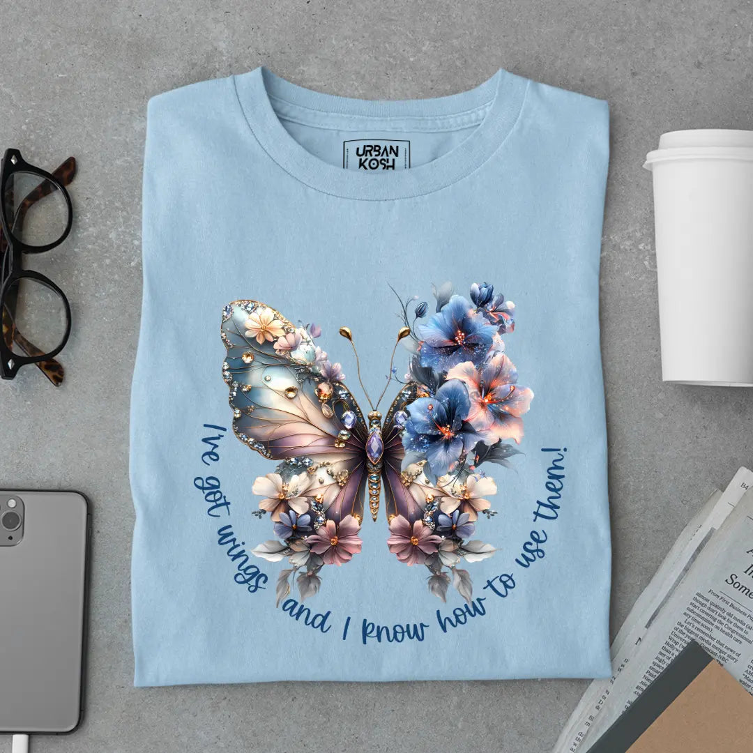 I've Got Wings and I Know How to Use Them Premium Butterfly T-Shirt for Women