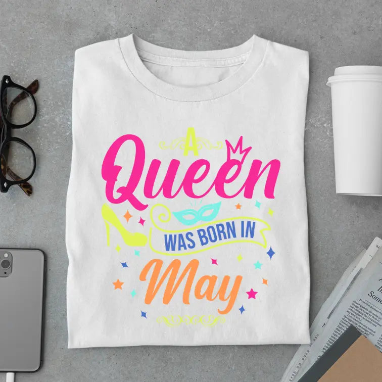 Neon May Queen Limited Edition Exclusive Premium Birthday T-Shirt