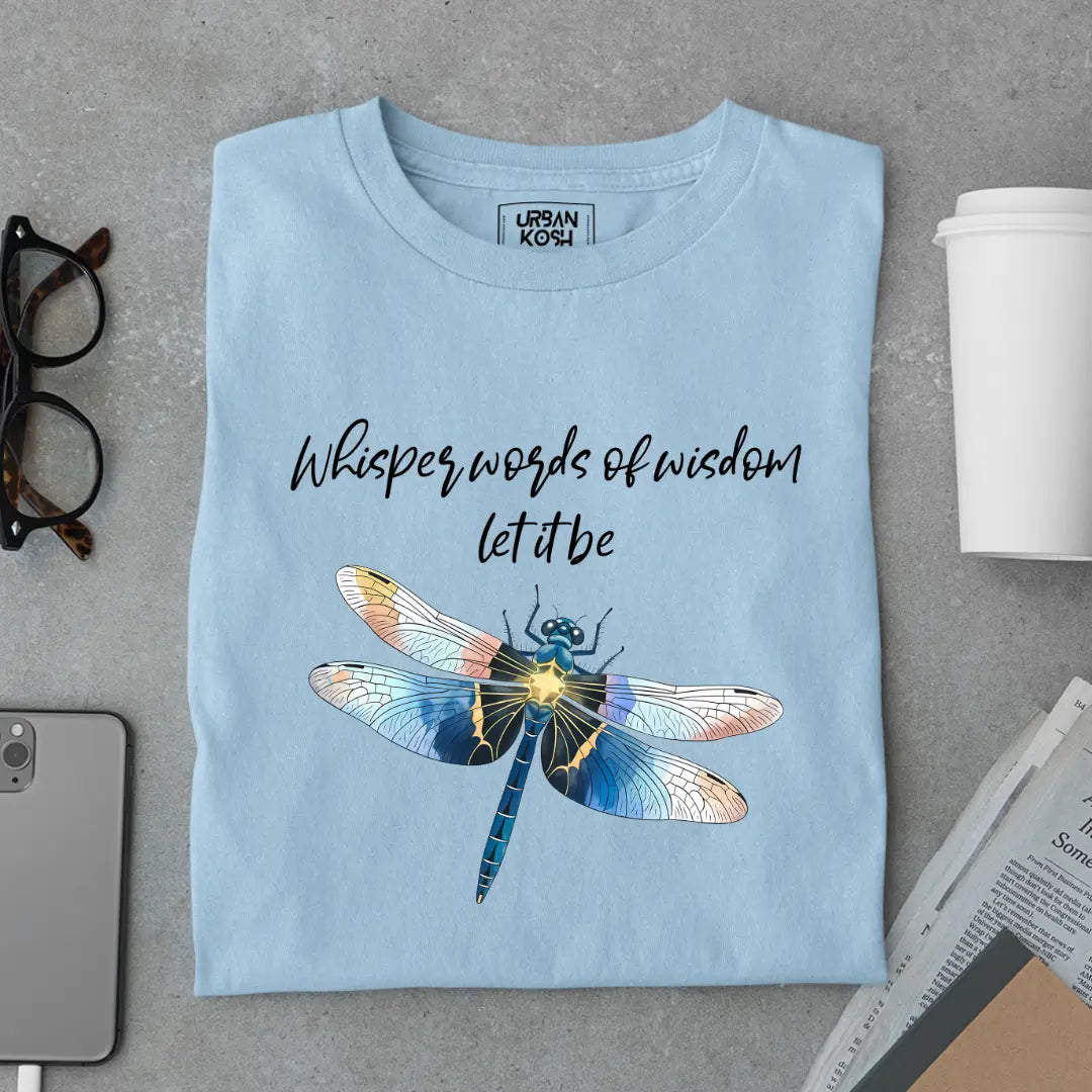 Whisper Words of Wisdom Let It Be Premium Butterfly T-Shirt for Women