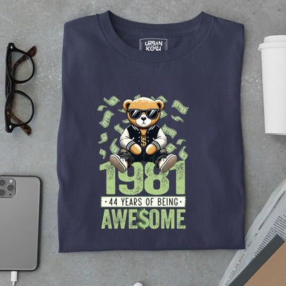 Teddy 1981, 44 Years of Being Awesome T-Shirt