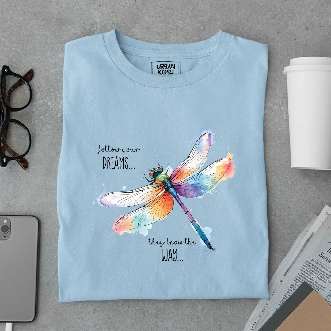 Follow Your Dreams They Know the Way Premium Butterfly T-Shirt for Women