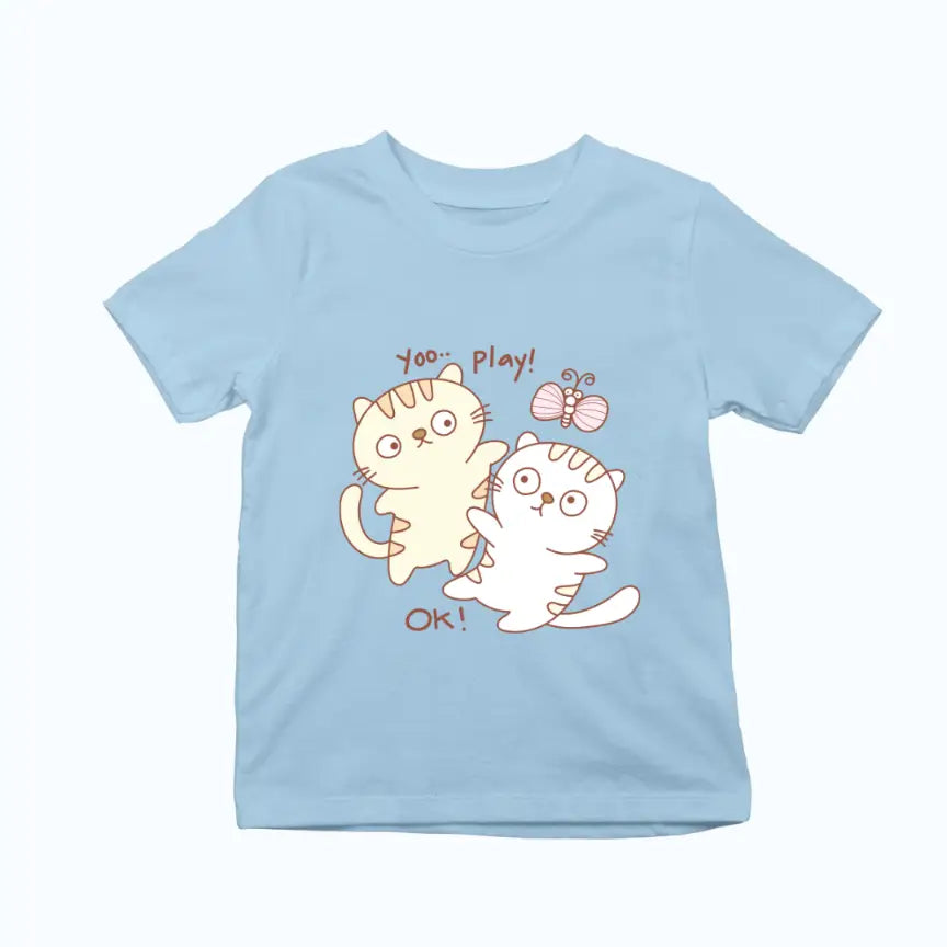 Cute Playing Kitten Exclusive T-shirt for Kids