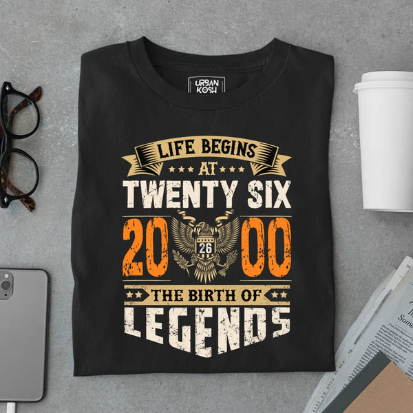 Life Begins at 26, 2000 The Birth of Legends Premium T-shirt