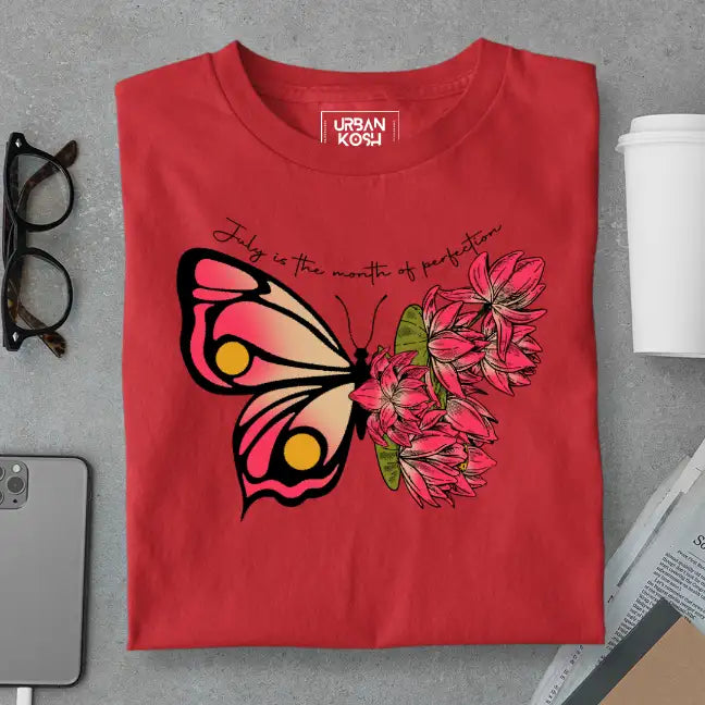 Butterfly of July Exclusive Premium Birthday T-Shirt for Women