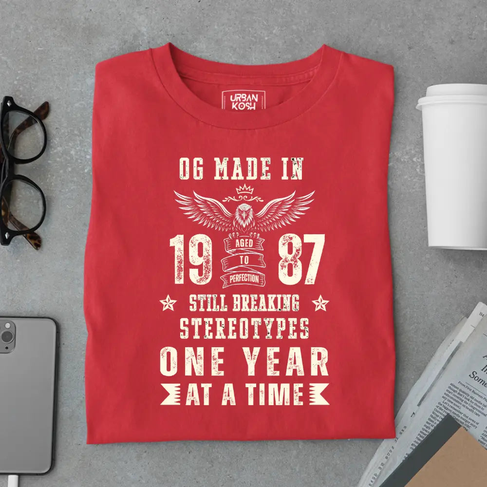 OG Made in 1987 – Still Breaking Stereotypes Premium Birthday T-Shirt