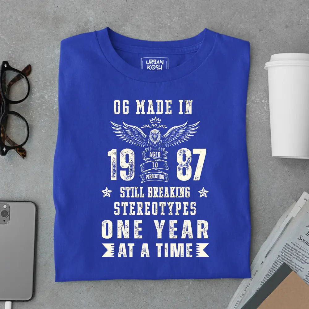OG Made in 1987 – Still Breaking Stereotypes Premium Birthday T-Shirt