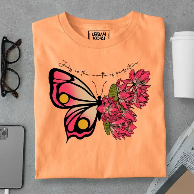 Butterfly of July Exclusive Premium Birthday T-Shirt for Women