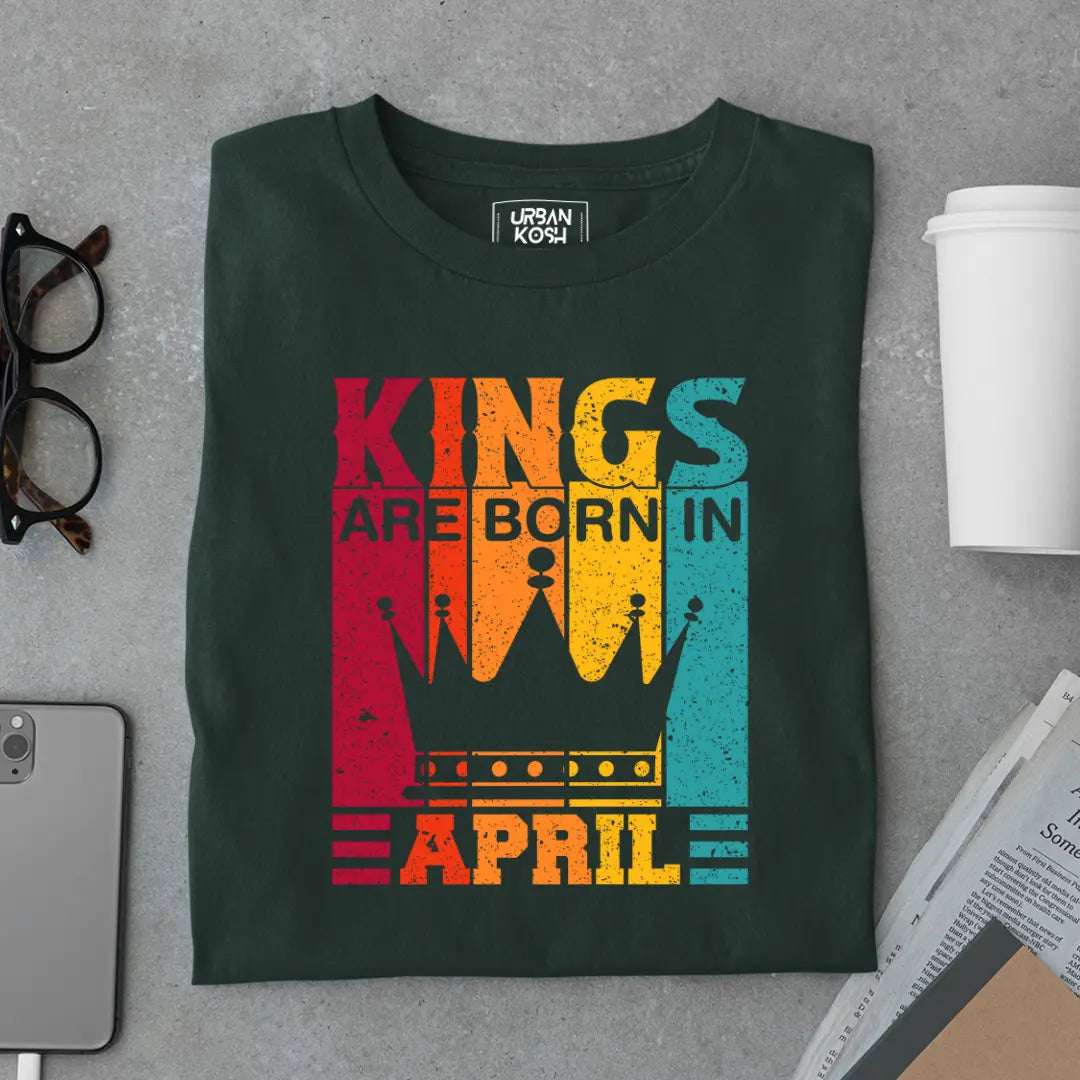 Vintage Kings are Born in April Limited Edition Premium Birthday T-Shirt