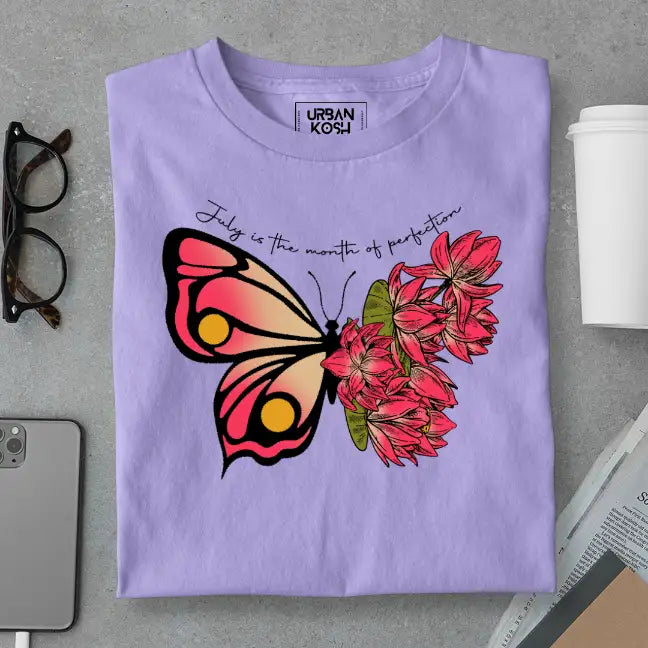 Butterfly of July Exclusive Premium Birthday T-Shirt for Women