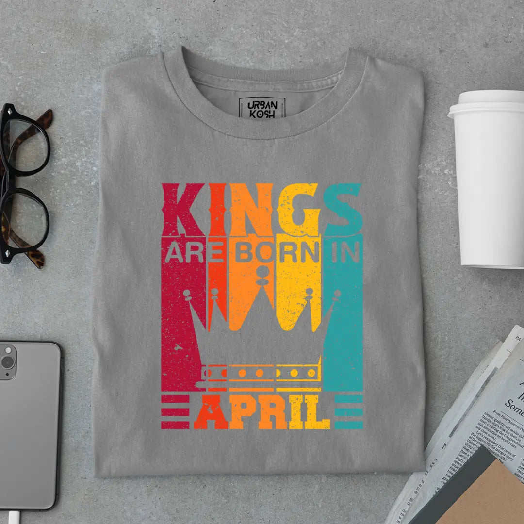 Vintage Kings are Born in April Limited Edition Premium Birthday T-Shirt