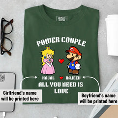 [Personalised] Power Couple Romantic Couple T-Shirt – Valentine’s Day Special