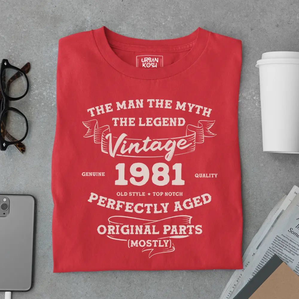 The Man The Myth The Legend Vintage 1981 Exclusive Premium T-Shirt