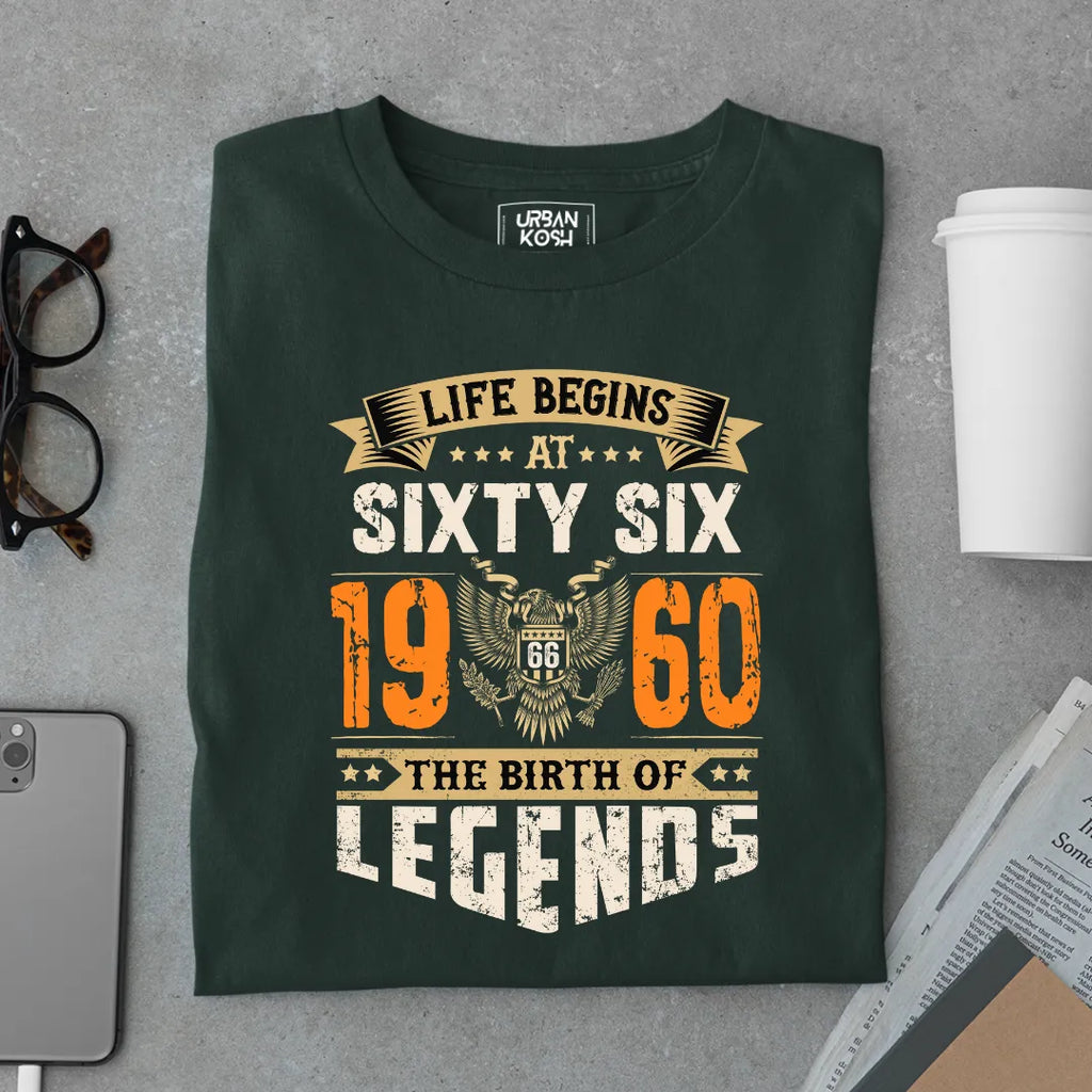 Life Begins at 66, 1960 The Birth of Legends Premium T-shirt