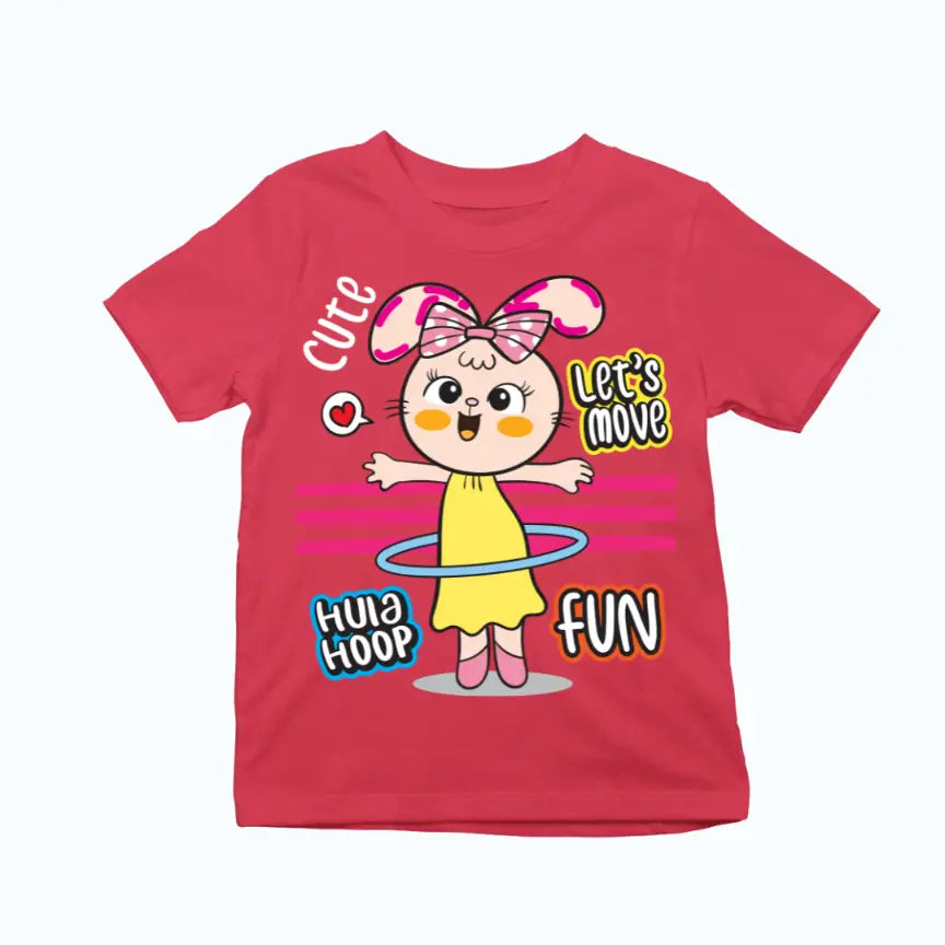 Cute Bunny Hula Hoop Exclusive T-shirt for Kids