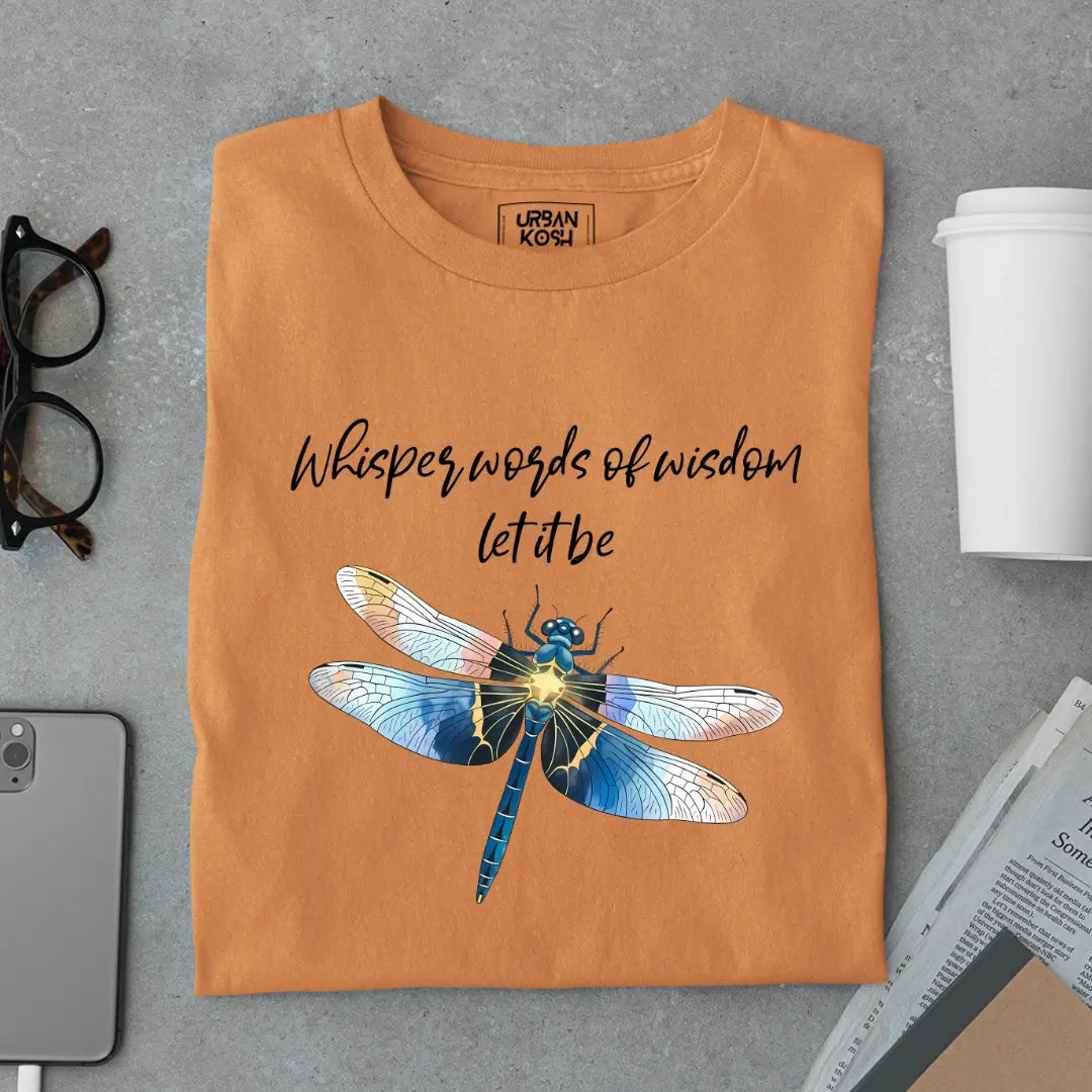 Whisper Words of Wisdom Let It Be Premium Butterfly T-Shirt for Women