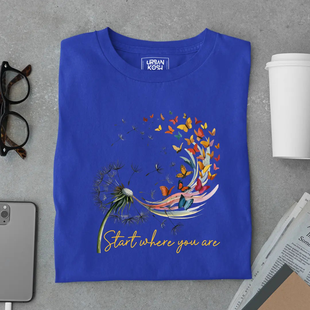 Start Where You Are - Premium Butterfly T-Shirt for Women