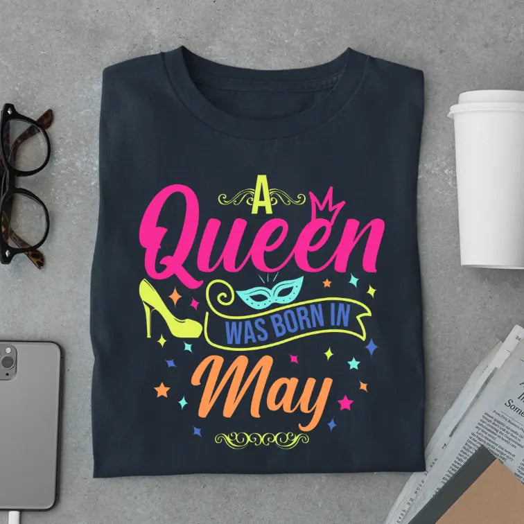 Neon May Queen Limited Edition Exclusive Premium Birthday T-Shirt