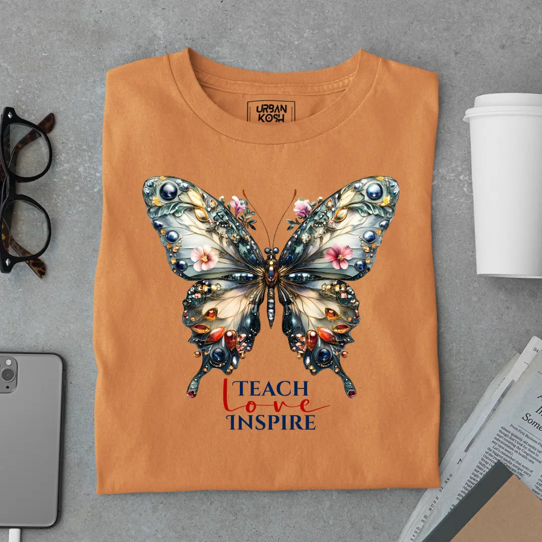 Teach Love Inspire Premium Butterfly T-Shirt for Women